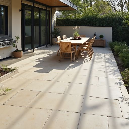 Terrasse extérieure en pierre naturelle